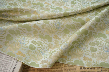 Kirin Song Brocade Fabric: 59"W Rayon Damask, Sewing Material