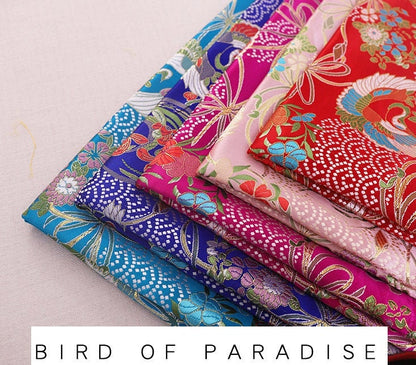 Bird of Paradise Jacquard Brocade Fabric: Japanese Silk Rayon Blend, 29.5" Wide