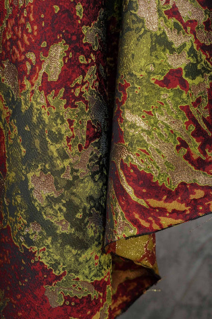 Gold Thread Abstract Jacquard Fabric: Luxury Upholstery, Dressmaking (63"W, Per Meter)