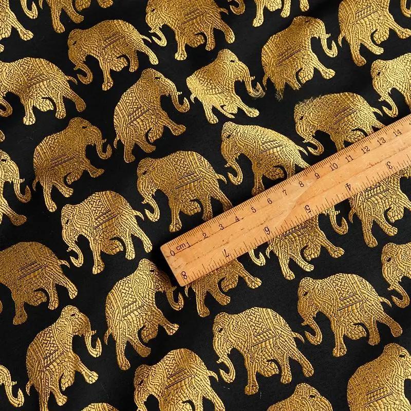 Gold Thread Elephant Jacquard Fabric: 3D Texture Upholstery, 55"W