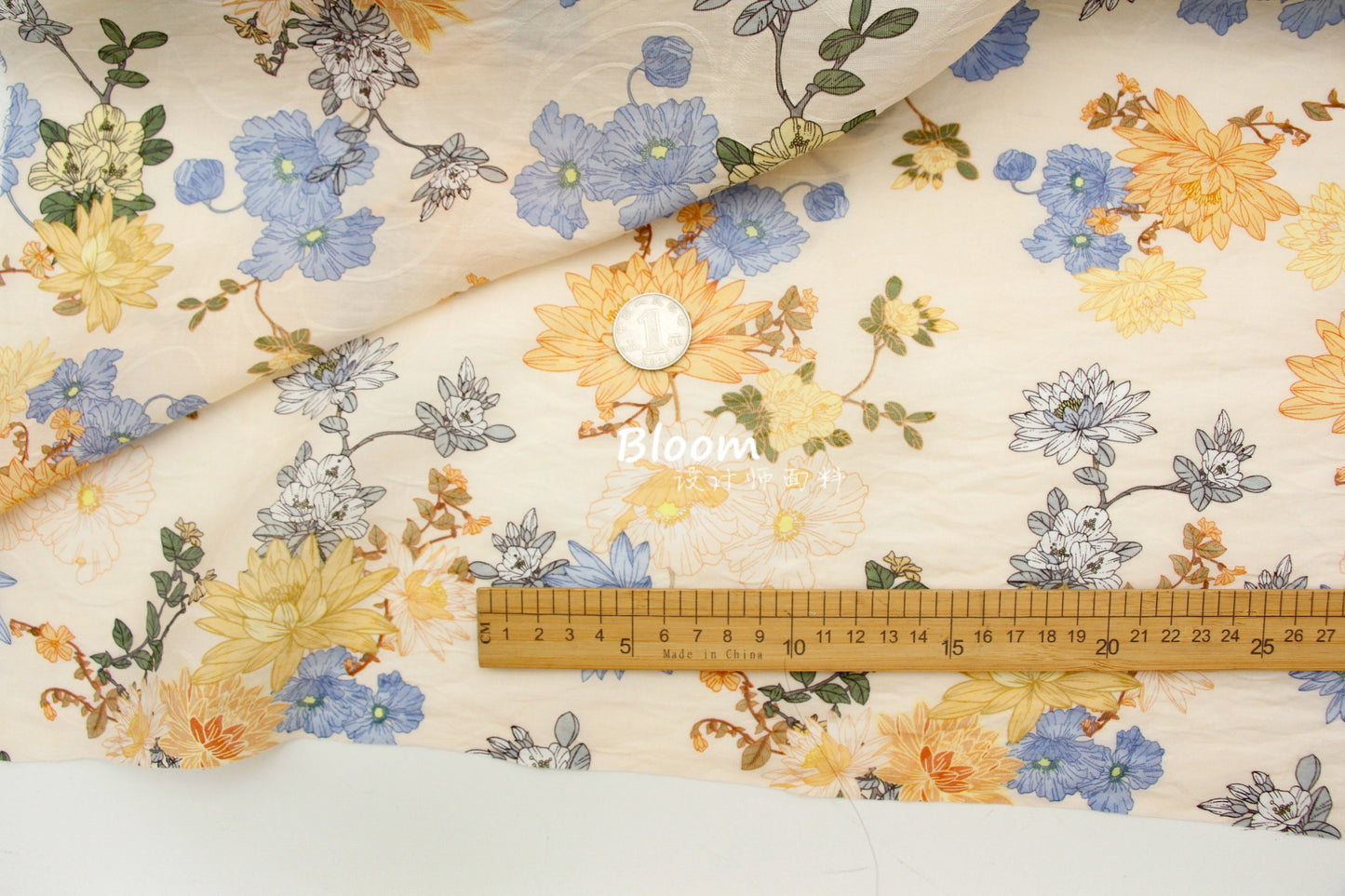 Vintage Floral Hemp Tencel Linen Fabric: Silky Sustainable Material