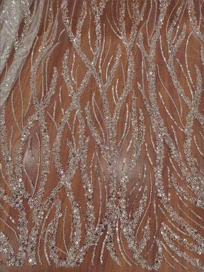Tissu de dentelle à paillettes et perles : voile de mariée, confection de poupées, loisirs créatifs