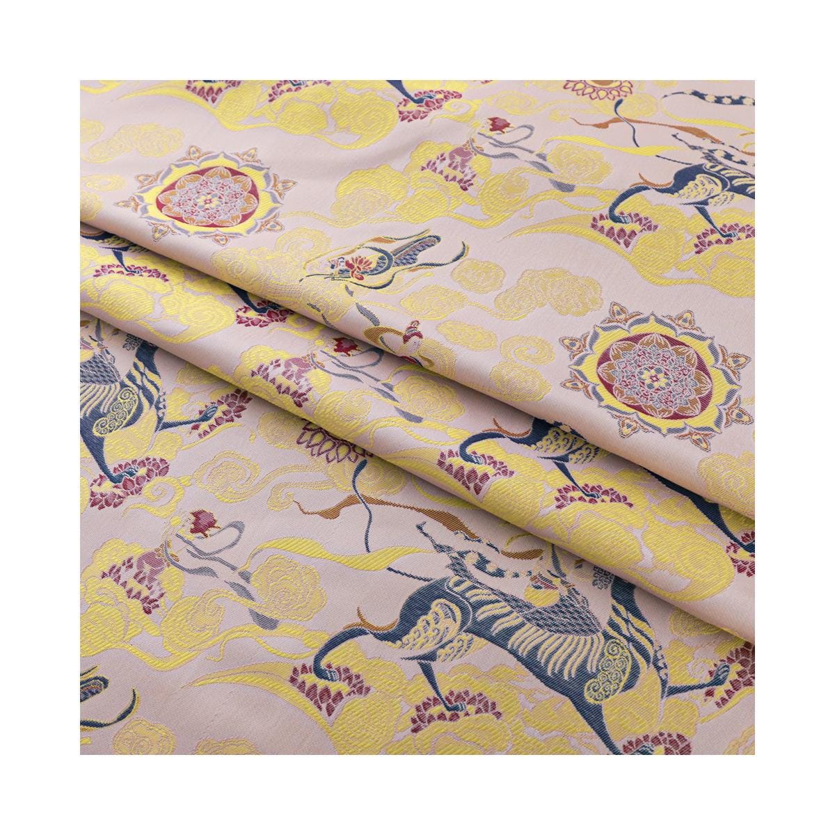 Mongolian Damask Brocade Fabric: 55"W Emperor Robe Material