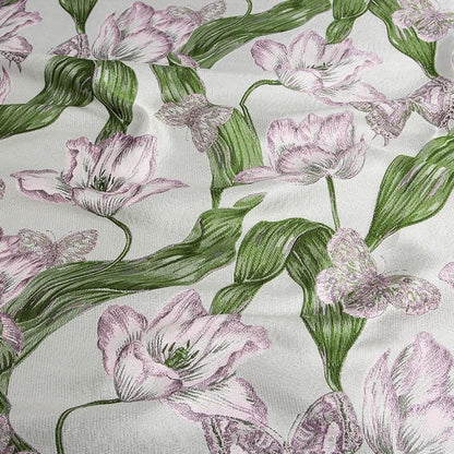 Floral Jacquard Woven Fabric: Embossed Flower Pattern, 59" Wide