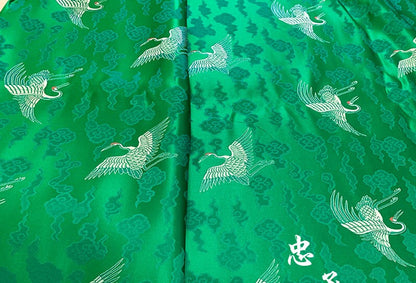 Crane Brocade Fabric: Colorful Cheongsam Qipao Material (29.5"W)