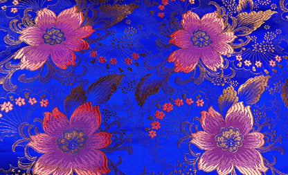 Lily Brocade Fabric: Chinese Woven Damask, Costume & Decor - 29.5"W