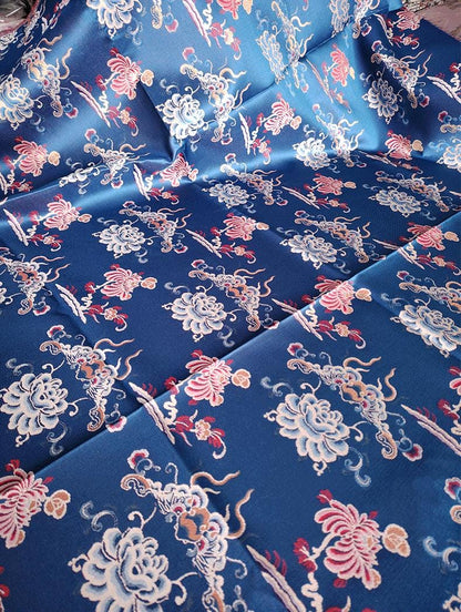 Lotus & Cloud Jacquard Fabric ��� Shu Brocade Style, Hanfu Qipao Ma