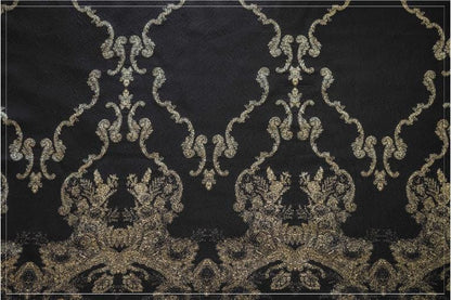 Gold Thread Jacquard Fabric: 3D Oil Painting Texture, 55" Wide