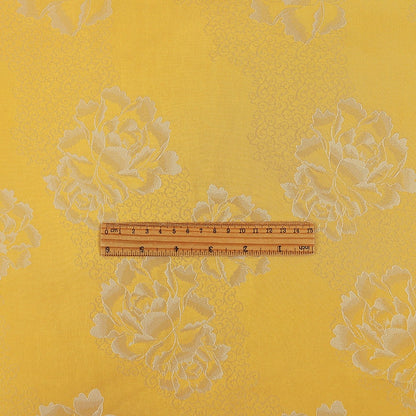 Tissu satin de soie couleur thé : imprimé floral, 150 cm de large, décoration de costumes