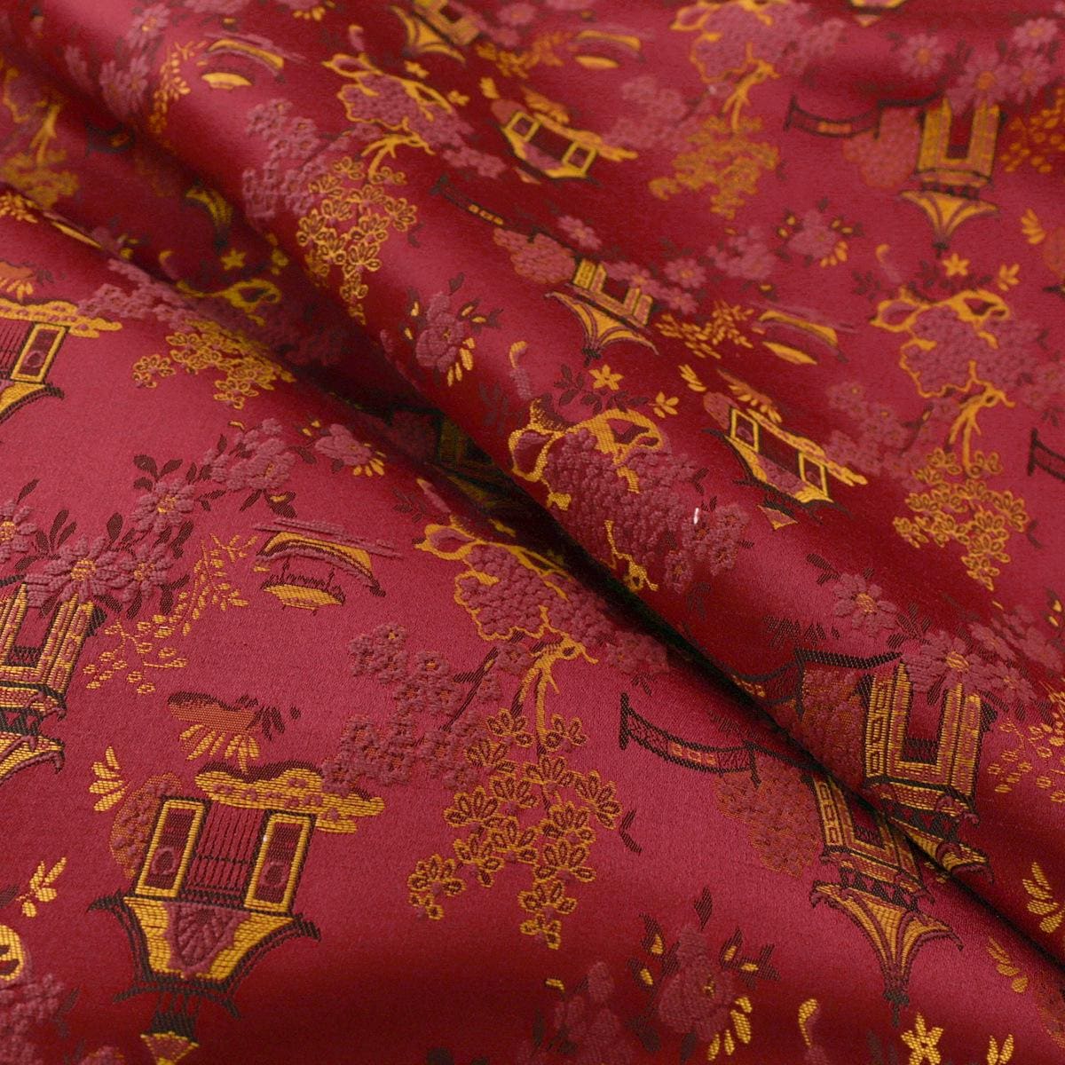 Qingming Festival Brocade Fabric: 59"W Chinese Painting Pattern