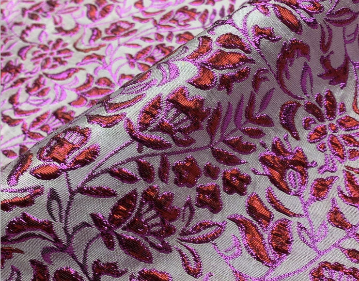 Metallic Paisley Brocade Fabric: Chinese Jacquard, 57" Wide