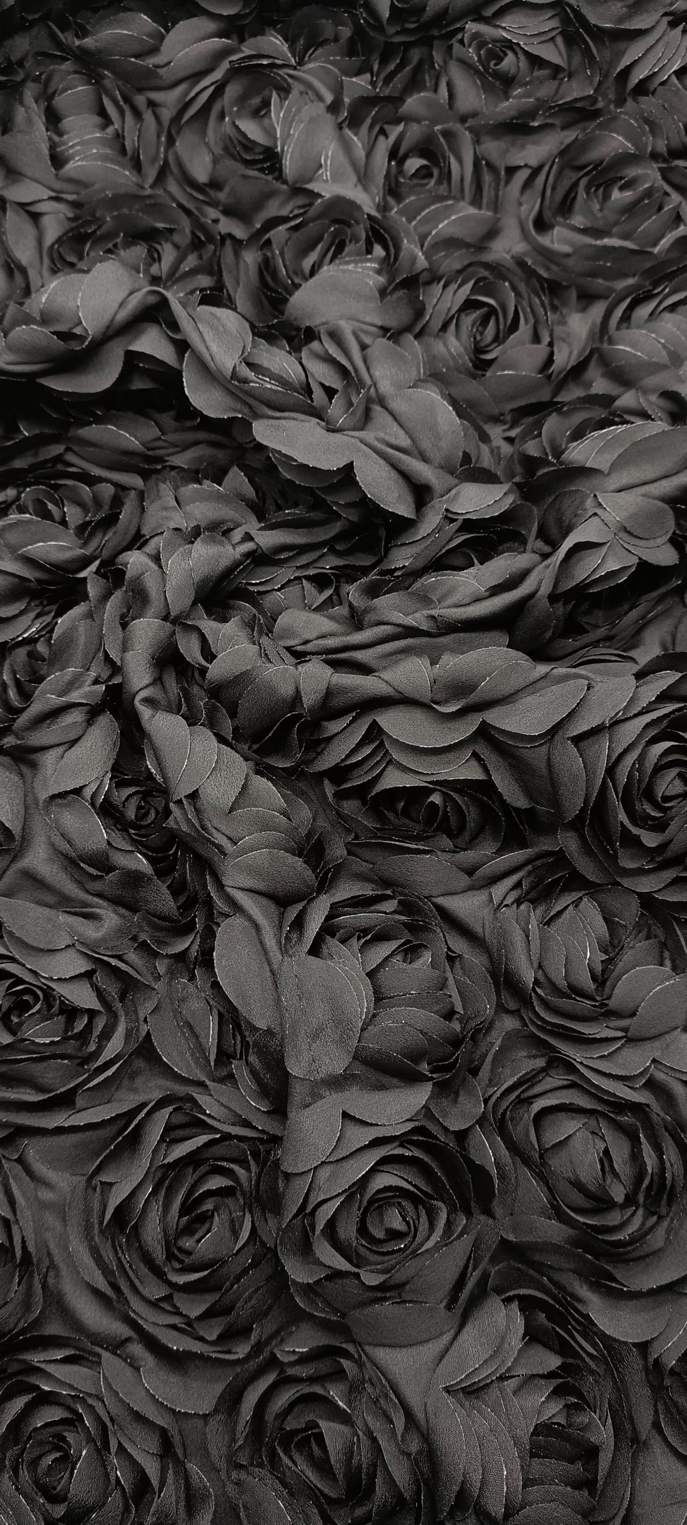 Black Rose Embroidery Fabric: 3D Floral Mesh, Bridal Veil, By The Yard
