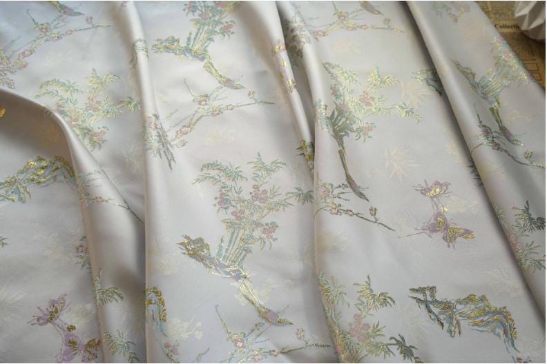 Gold Thread Jacquard Fabric: 3D Texture Upholstery, Costume, Decor - 59"W