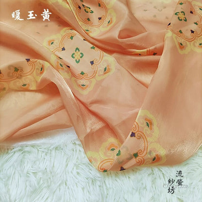 Printed Organza Han Fu Fabric: 59"W Designer Sheer Polyester