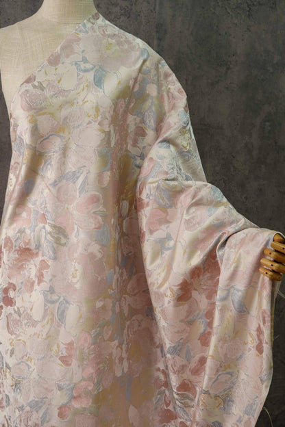 Floral Jacquard Fabric: Oil Painting Style, 58" Wide - By The Meter