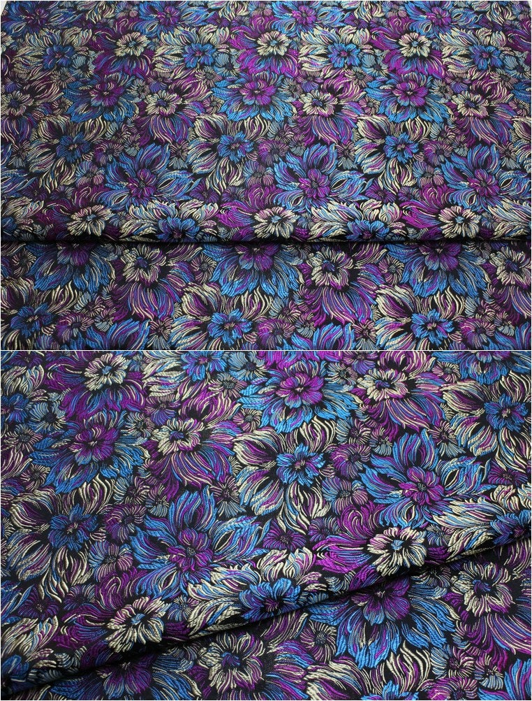 Chrysanthemum Silk Brocade Fabric: Colorful Cheongsam Qipao Sewing Material