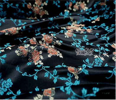 Peony Silk Brocade Fabric: 29.5"W Rayon Damask