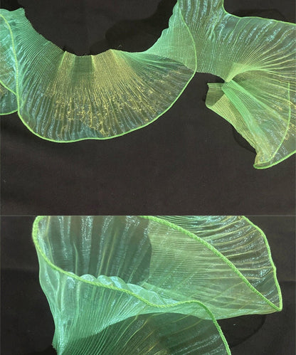 Two-Toned Ruffle Organza Fabric: 3D Folds, 15cm Wide