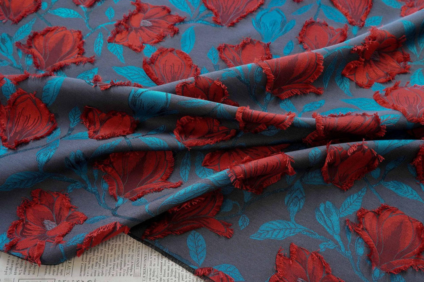 European 3D Embossed Paisley Jacquard Fabric ��� Decorative Textile for Home Dec" Wide