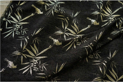 Tissu jacquard bambou doré métallisé : 147 cm de large (ameublement et décoration)