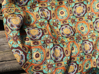 Tissu en lin Dunhuang Fresco : ameublement et couture de style asiatique, 140 cm de large