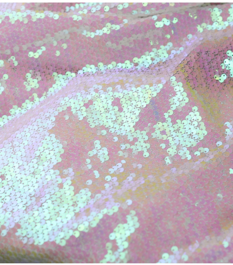 Pink Fish Scale Sequins Fabric: 53"W Symphony Gradient Polyester