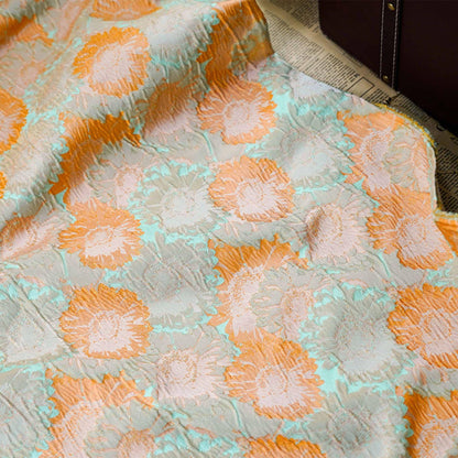 Tissu jacquard à motif floral : style peinture à l’huile, ameublement, costume – 160 cm de large