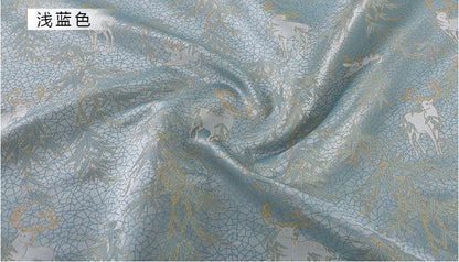 Mongolian Bada Fabric: Tibetan Caisson Pattern, 55"W Polyester