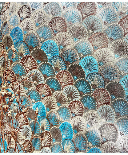 Japanese Shell Kinran Brocade Fabric: Silk Rayon Jacquard (29.5��