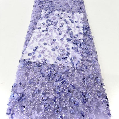 Embroidered Sequin Blossom Lace Fabric: Couture Bridal Appliqu��" Wide