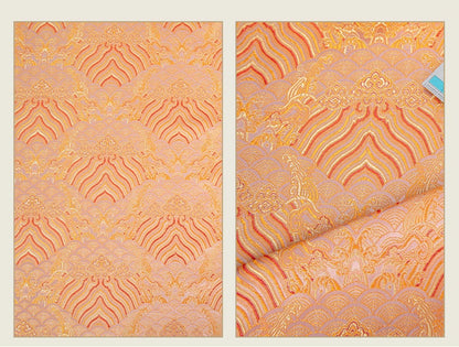 Sea Wave Brocade Fabric: Silk Rayon Jacquard, 59" Wide