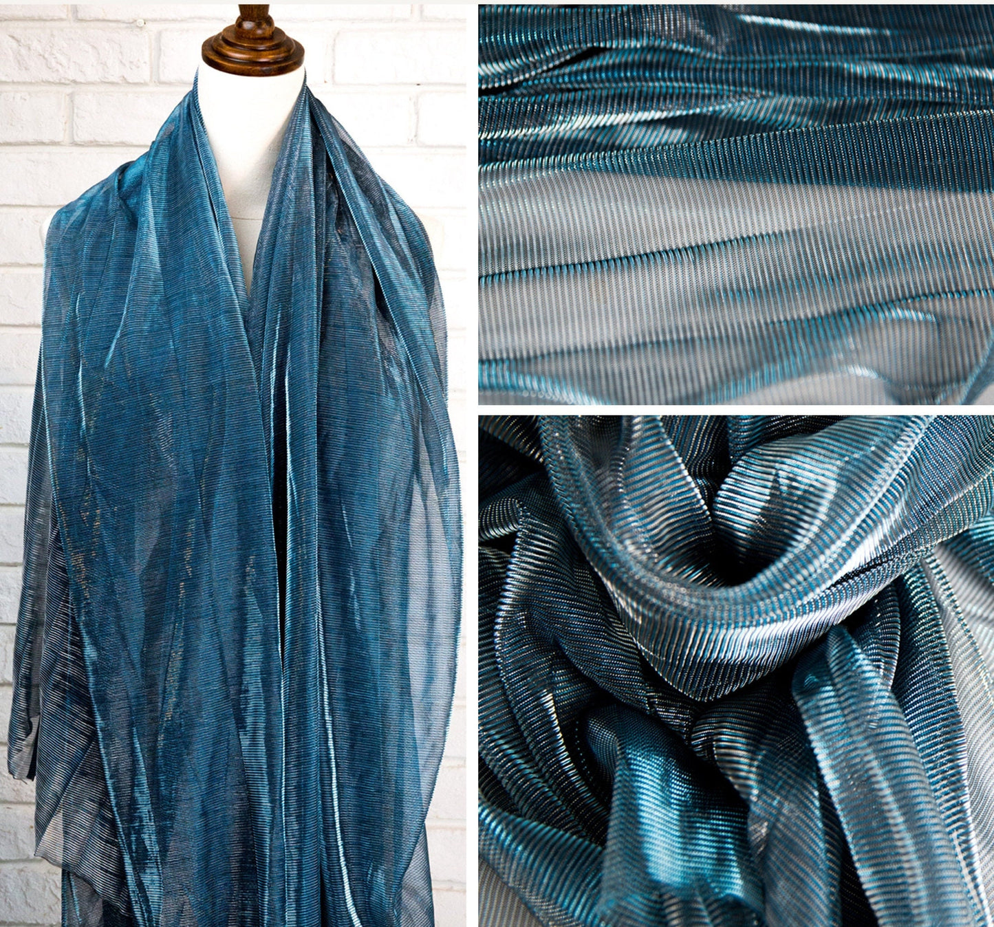 Gradient Hollow Mesh Fabric, Laser Illusion Polyester, Costume, Decor