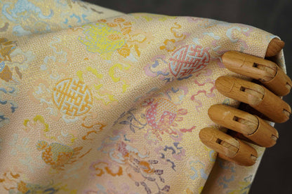 Three Fortunes��� Brocade ��� Traditional Song-Inspired Gold Thread Jacquar" Wide