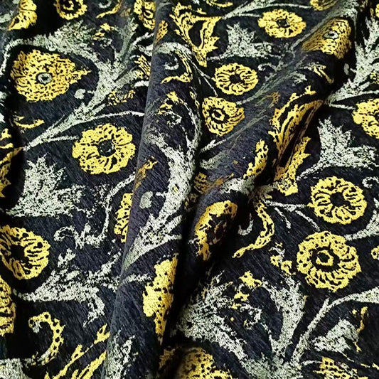 Tissu chenille velours tournesol ��� Tissu épais pour ameublement et loisirs créatifs" Large