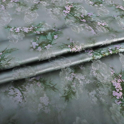 Floral Print Tea Satin Fabric: 100% Rayon, 59" Wide