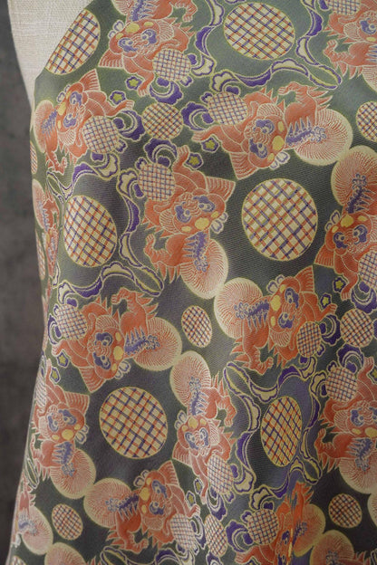 Lion Ball Shu Brocade Fabric | Traditional Qipao Hanfu Costume Upholstery