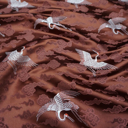 Crane Brocade Fabric: Colorful Silk Rayon Blend, 29" Wide