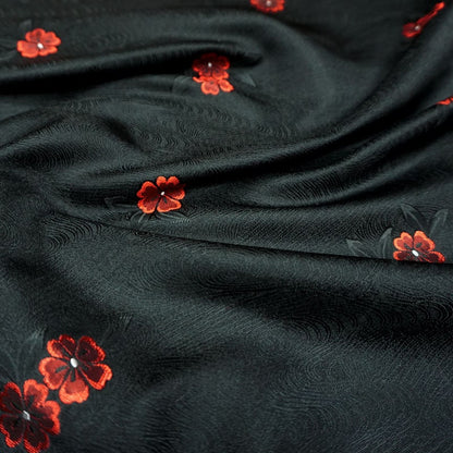 Peach Blossom Silk Brocade Fabric: Chinese Cheongsam Hanfu Material, 29.5"wide