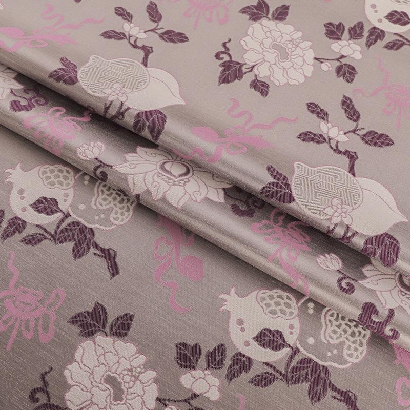Floral Silk Brocade Fabric: 59"W Chinese Upholstery Sewing Material