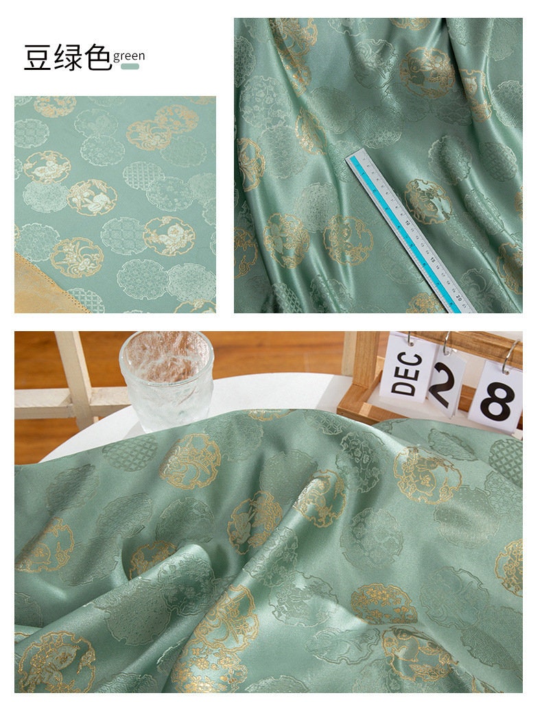 Nishijin Brocade Fabric: Japanese Gold Thread Upholstery, Costume, Decor (59"W)