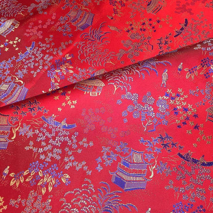 Tissu brocart de soie chinois ancien : Ameublement et couture (59 po de largeur)
