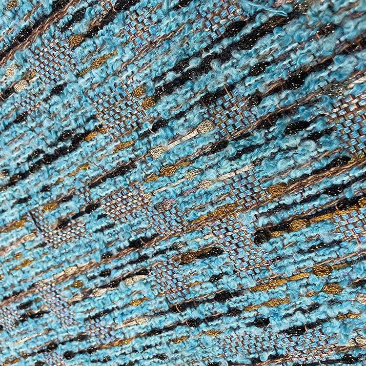 Coarse Woven Tweed Fabric: Blue Sequin Sparkle, 59" Wide