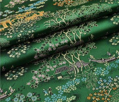 Tissu brocart de soie chinois ancien : Ameublement et couture (59 po de largeur)