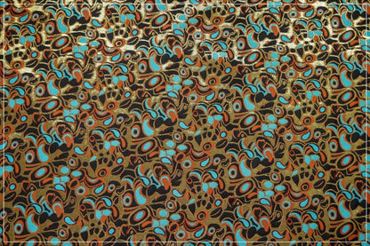 Gold Embossed Jacquard Fabric: Vintage Cashew Floral Design, 59" Wide