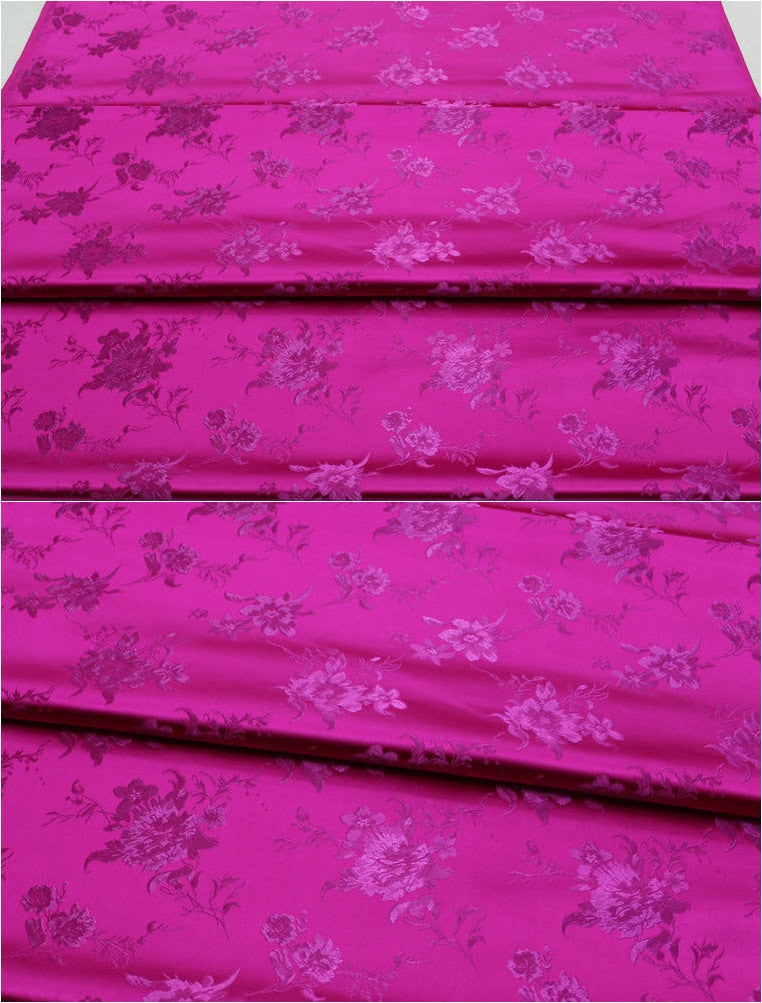 Floral Brocade Fabric: 29.5" Wide Satin Blend for Sewing