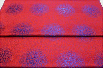 Cloud Brocade Fabric: Red & Blue Jacquard, Costume Dress Material