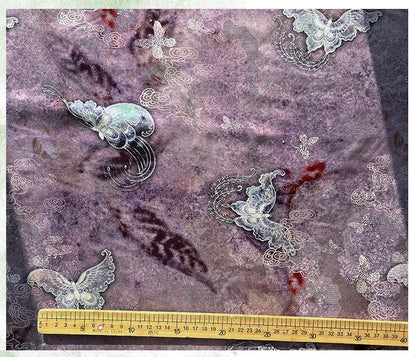 Tissu de soie Butterfly Dream - Jacquard Xiangyun Gambiered Canton Gauze, 150 cm de large