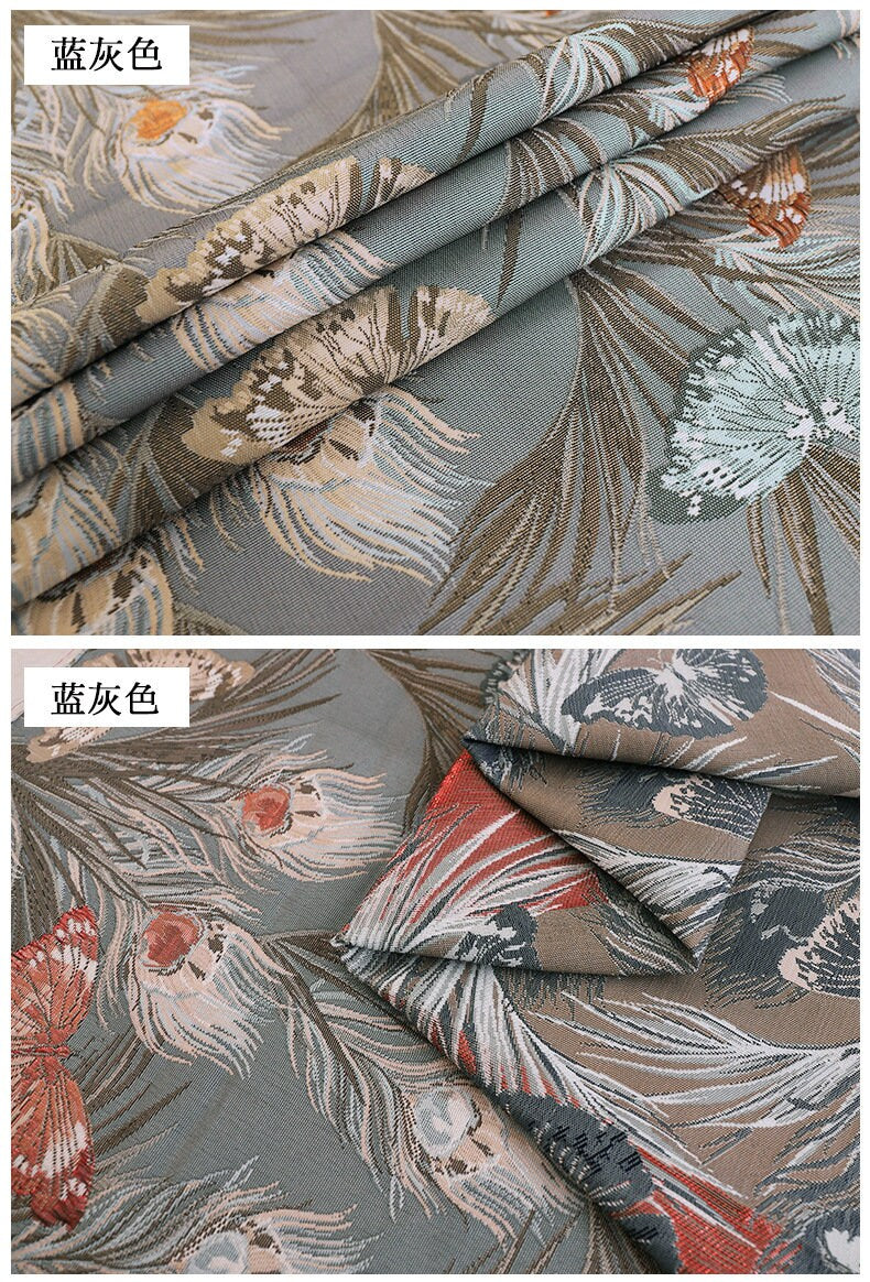 Butterfly Jacquard Fabric: 57"W Polyester Upholstery & Costume