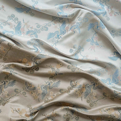 Crane Jacquard Fabric: Chinese Style Upholstery, Costume, & Sewing - 55"W