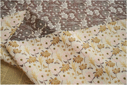 Floral Jacquard Woven Fabric: Coffee Pink Embossed Upholstery, 60" Wide